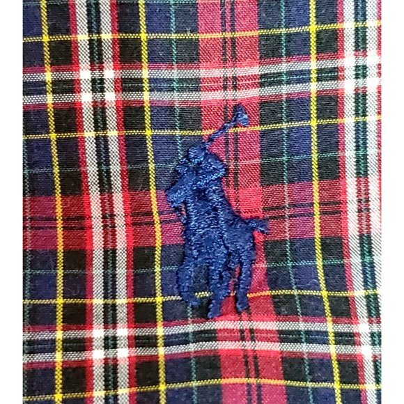 Ralph Lauren Polo Long Sleeve Shirt Custom Fit Red Plaid Button Down Sz L - Picture 5 of 6